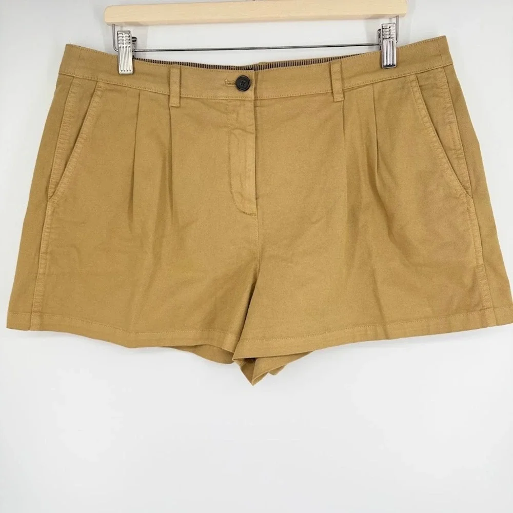 NEW J.Crew Pleated Heritage Chino Short 14 Tan Minimalist Preppy Coastal Casual